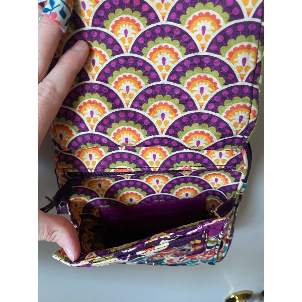 Vera Bradley Crossbody‎ Bag Purse Quilted Floral Purple - Picture 5 of 7